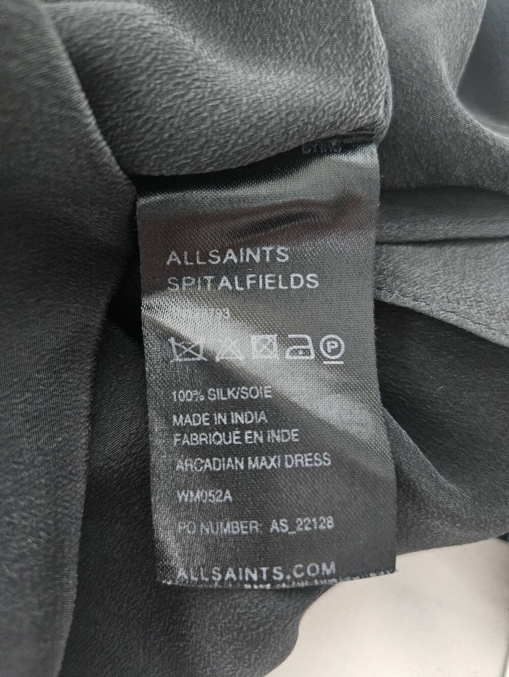 AllSaints Spitalfields Arcadian Maxi Dress Hand Embellished 100% Silk Boho - Picture 6 of 8